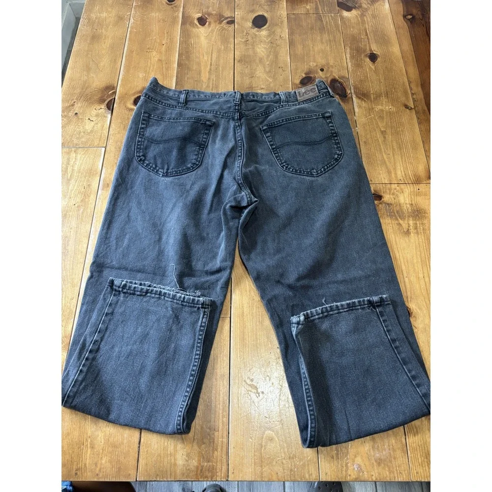 Lee Men's Relaxed Fit Jeans Size 38x30 Washed Black Gray Denim Casual Work